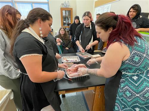 Turkey dissection students